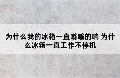 为什么我的冰箱一直嗡嗡的响 为什么冰箱一直工作不停机